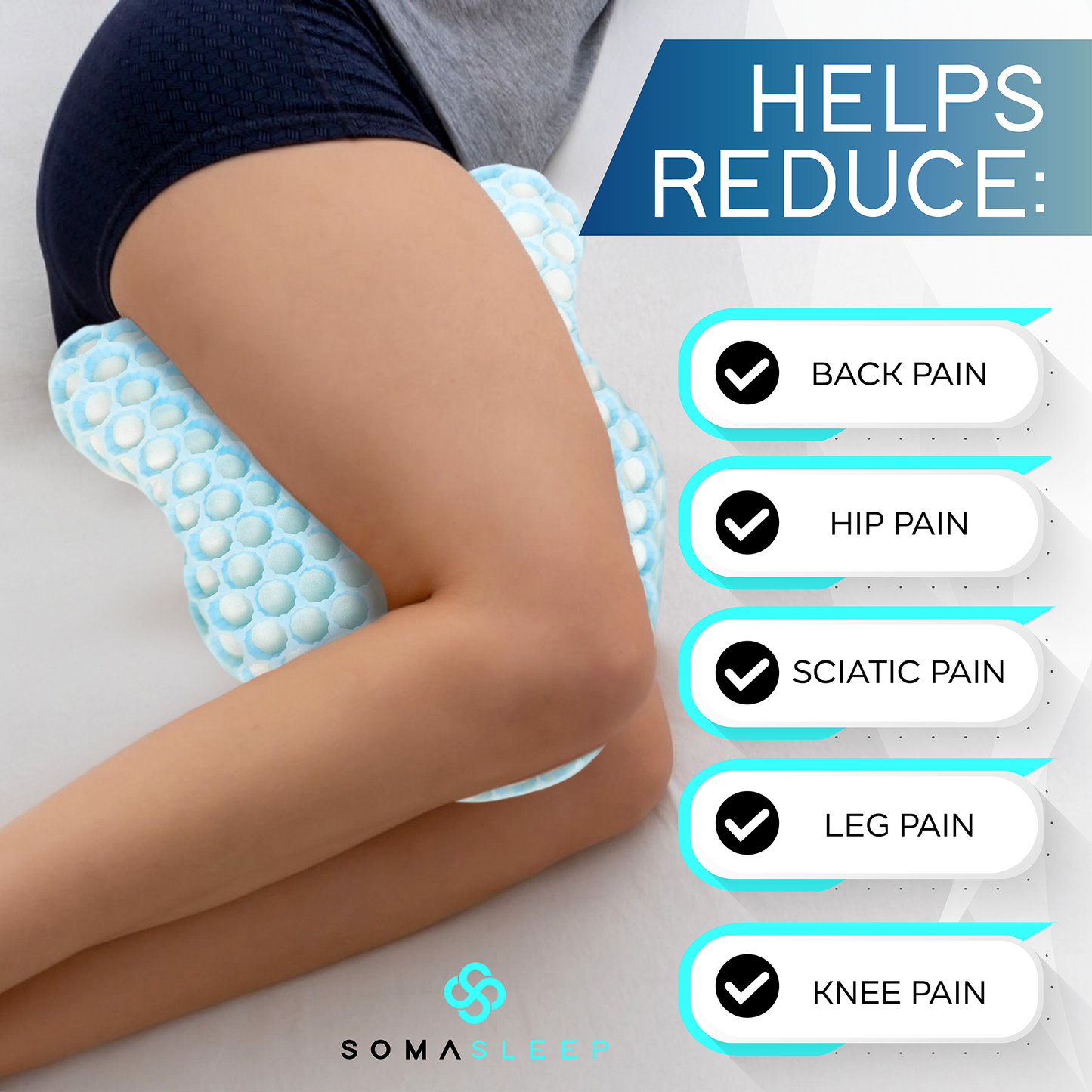Knee Pillow for Side Sleepers: Pain-Free Hips, Back and Knees