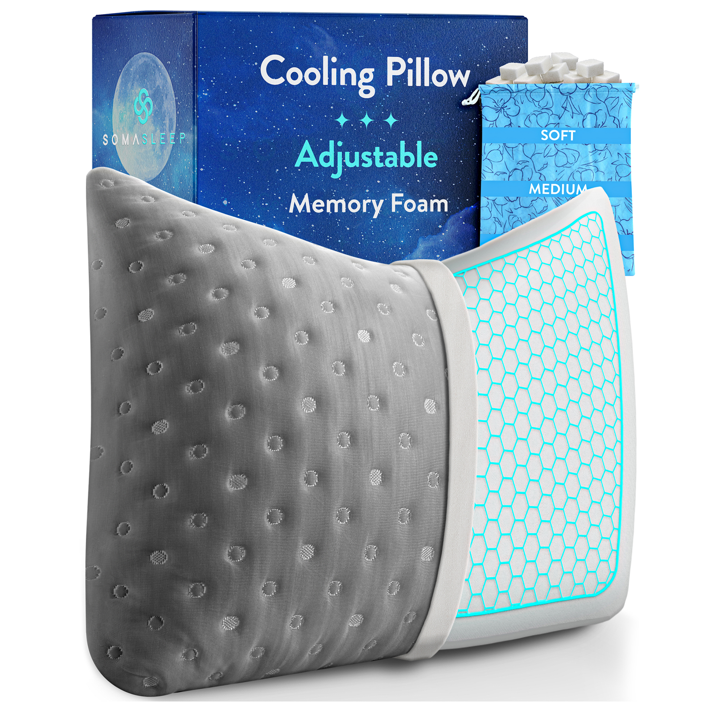 SelectSoma SomaSleep Cooling Pillow for Hot Sleepers with Lavender Scent  - Buy 2 get 30% Off